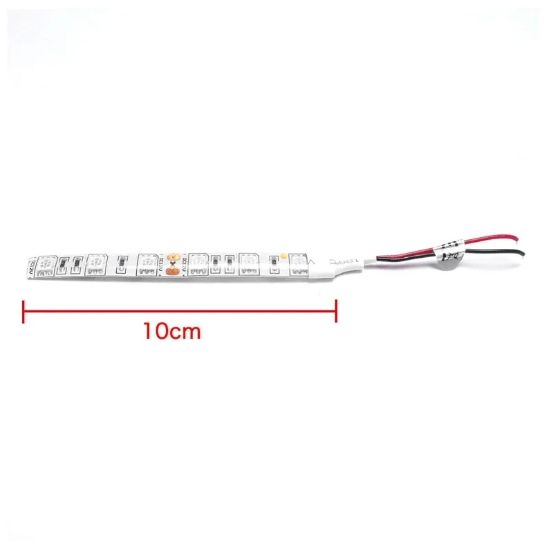 Lot de 10 bandes LED 5050 blanches étanches (10 cm) - 12V - Image 2