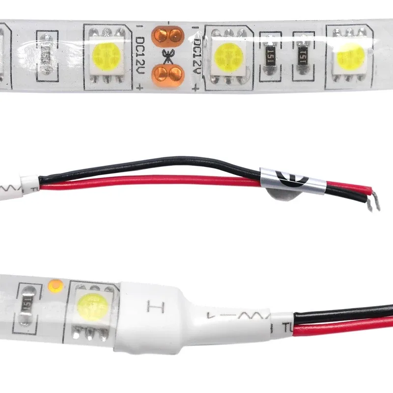 Lot de 10 bandes LED 5050 blanches étanches (10 cm) - 12V - Image 3