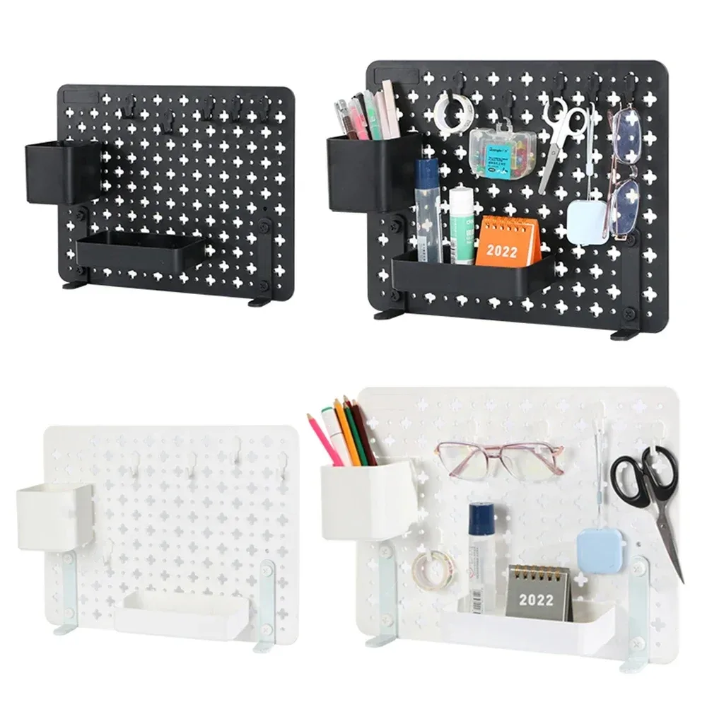 Panneau perforé mural et accessoires de rangement sans perçage slide 2