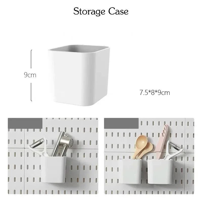 Panneau perforé mural et accessoires de rangement sans perçage slide 34