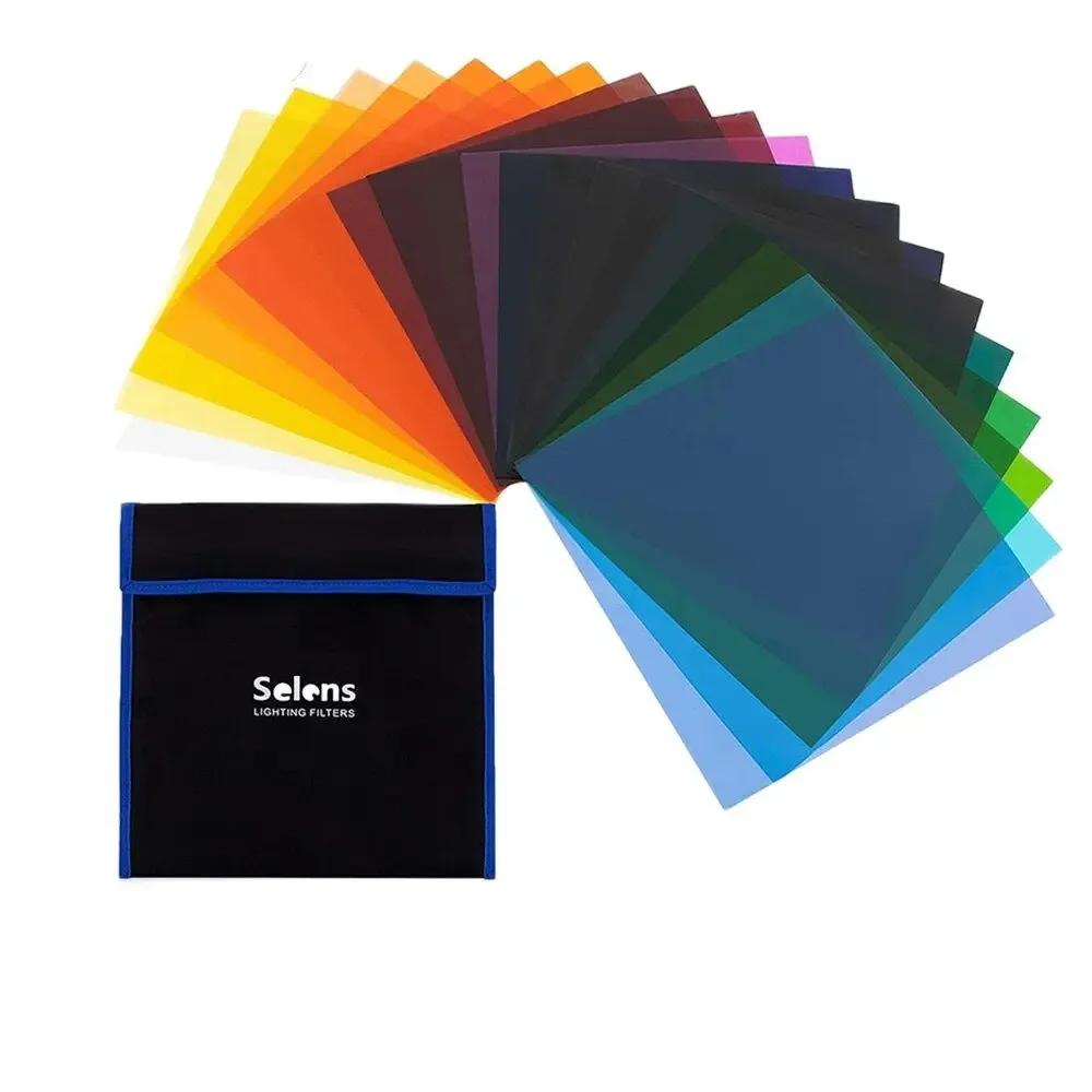 Selens Lot de 20 Filtres Gélatines de Couleur pour Flash Studio (25x25 cm / 10x7 cm)
