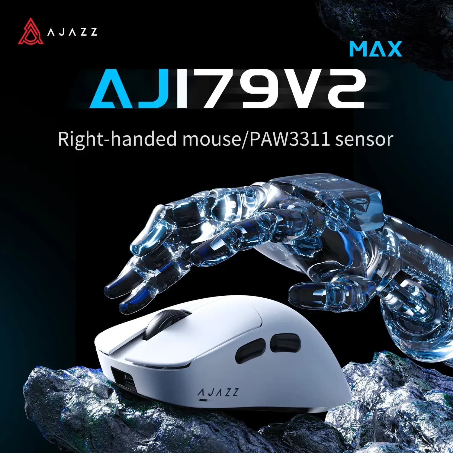 AJAZZ AJ179V2 MAX Souris Gaming Triple Mode avec Station de Charge Magnétique, Capteur PAW3311, 8K - Image 6
