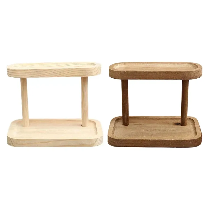 Étagère de rangement en bois à 2 niveaux pour bureau et cosmétiques - Image 6
