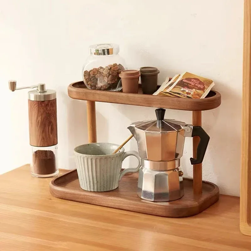 Étagère de rangement en bois à 2 niveaux pour bureau et cosmétiques - Image 2