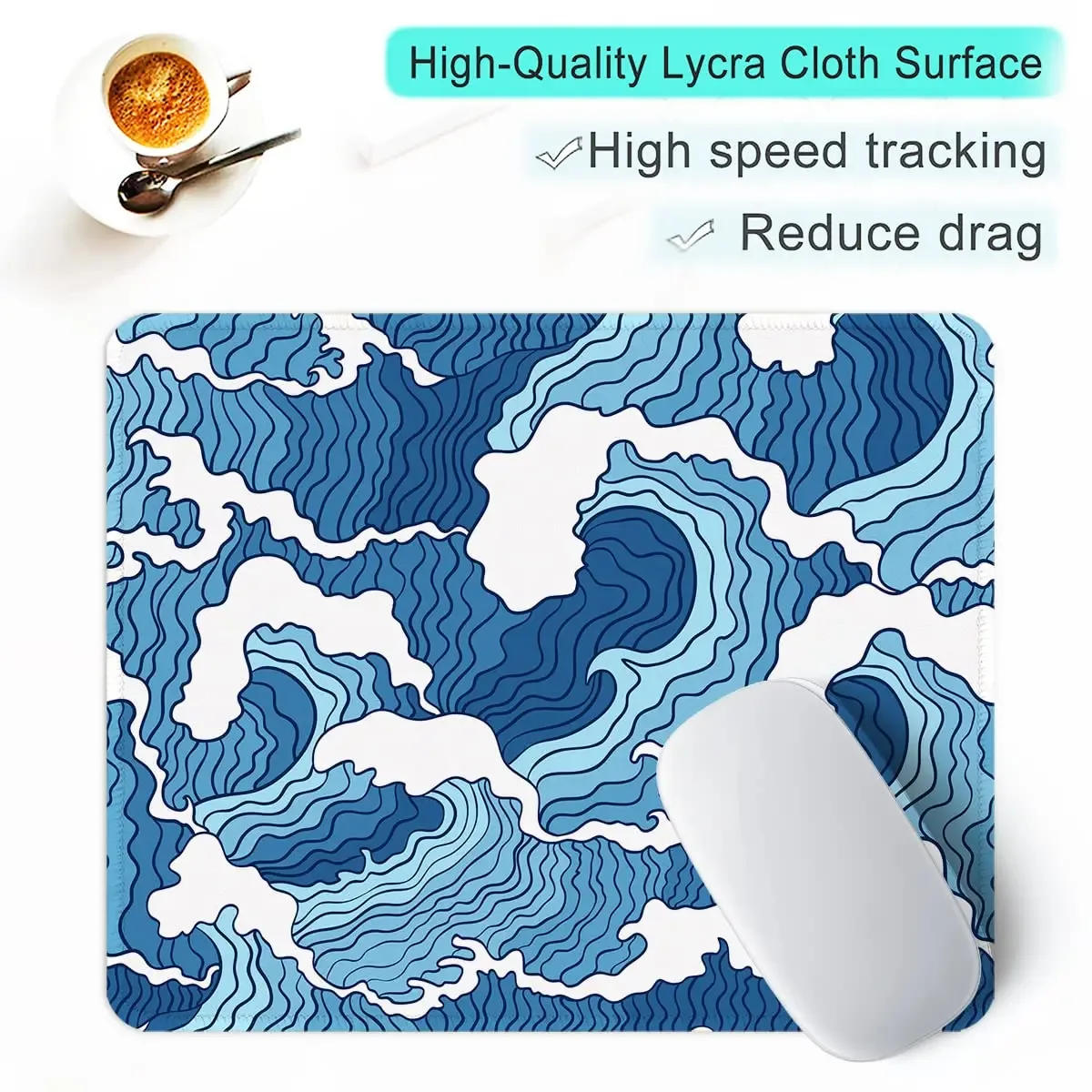 Tapis de souris design géométrique avec bords cousus - Image 5