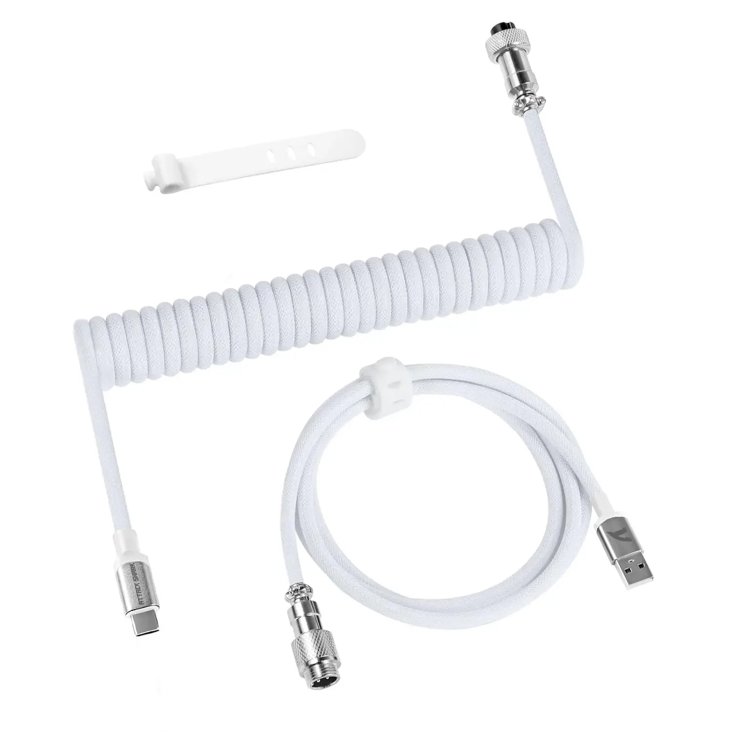 Câble USB-C spiralé ATTACK SHARK C01 PRO pour clavier mécanique, tressé à double gaine slide 10