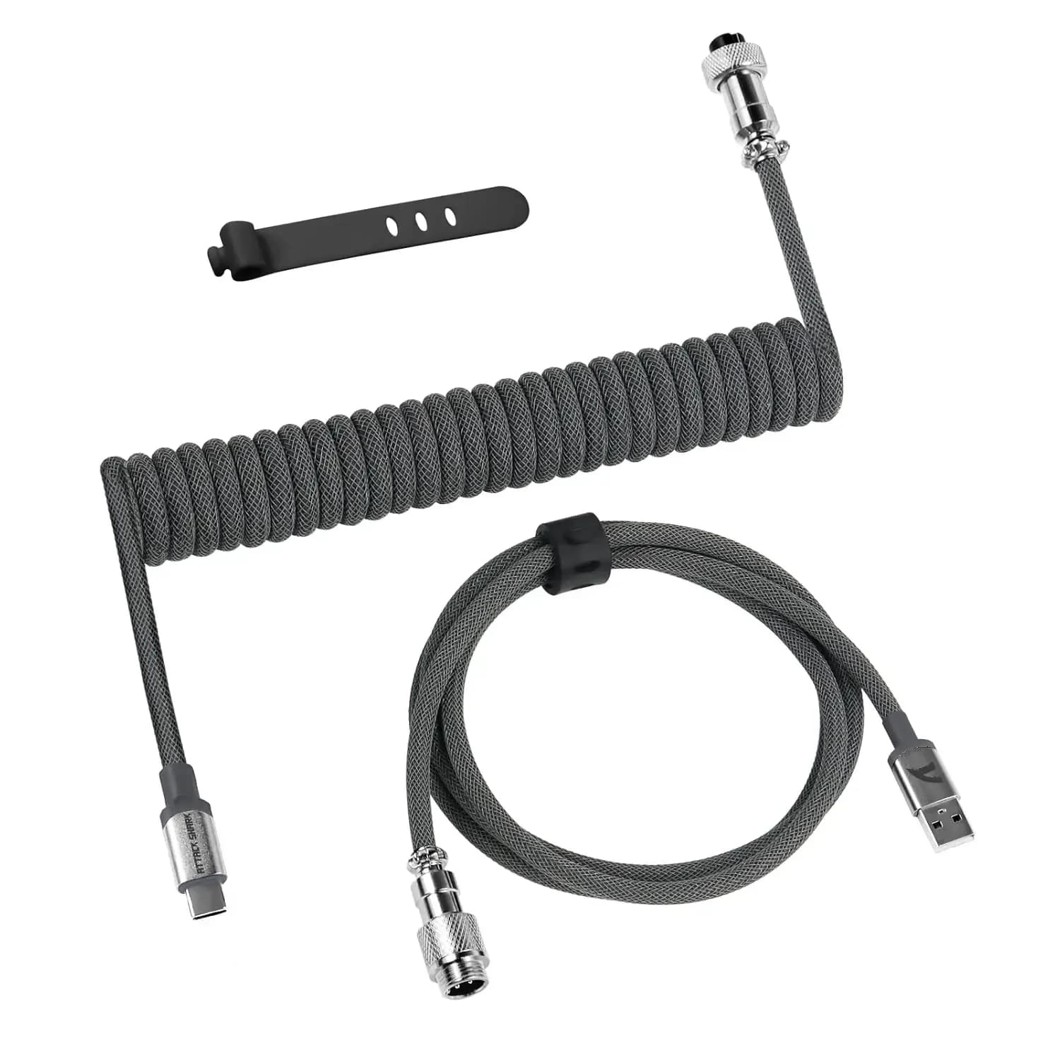 Câble USB-C spiralé ATTACK SHARK C01 PRO pour clavier mécanique, tressé à double gaine slide 9