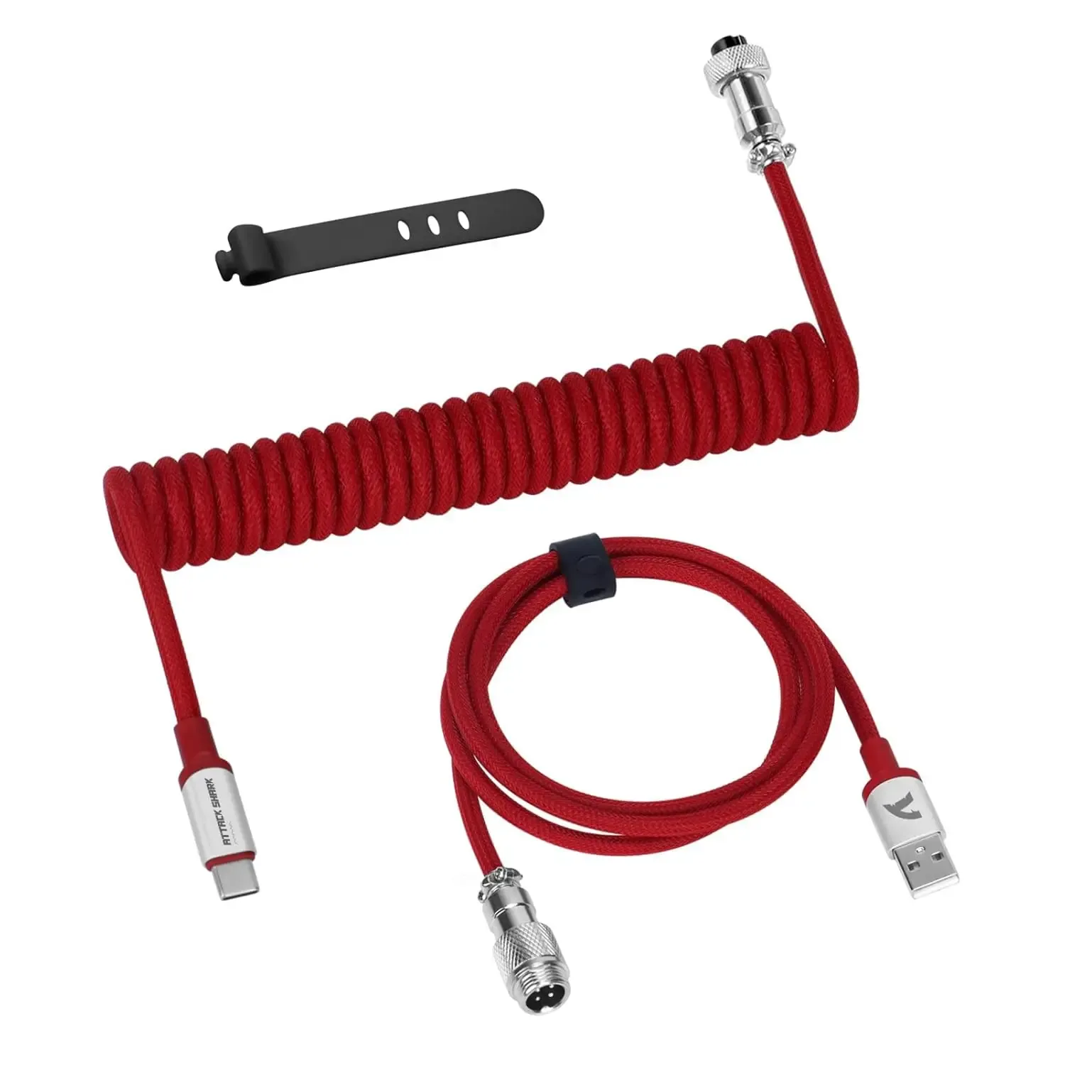 Câble USB-C spiralé ATTACK SHARK C01 PRO pour clavier mécanique, tressé à double gaine slide 7