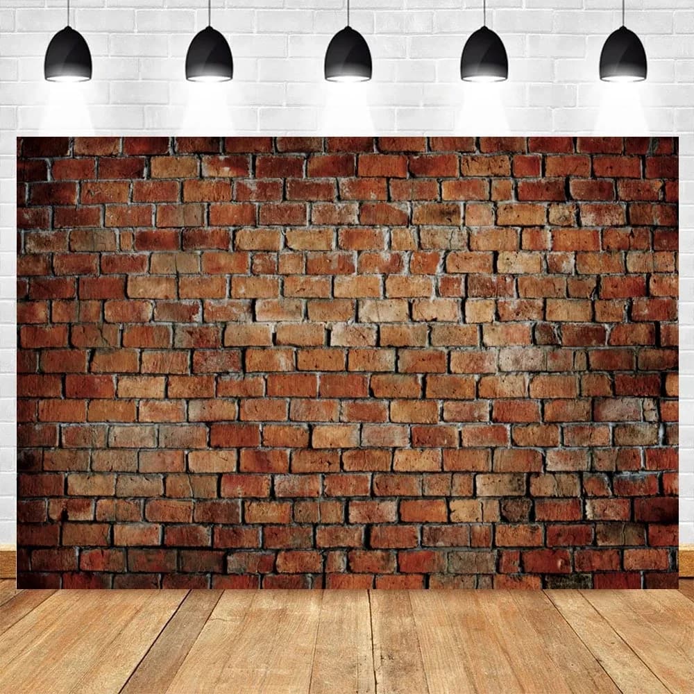 Fond de studio photo : Mur de briques blanches et sol en bois slide 23