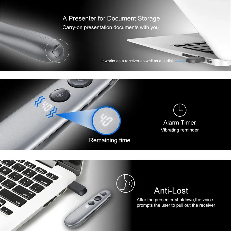 Télécommande de présentation sans fil 2,4 GHz avec fonction Air Mouse - Image 5