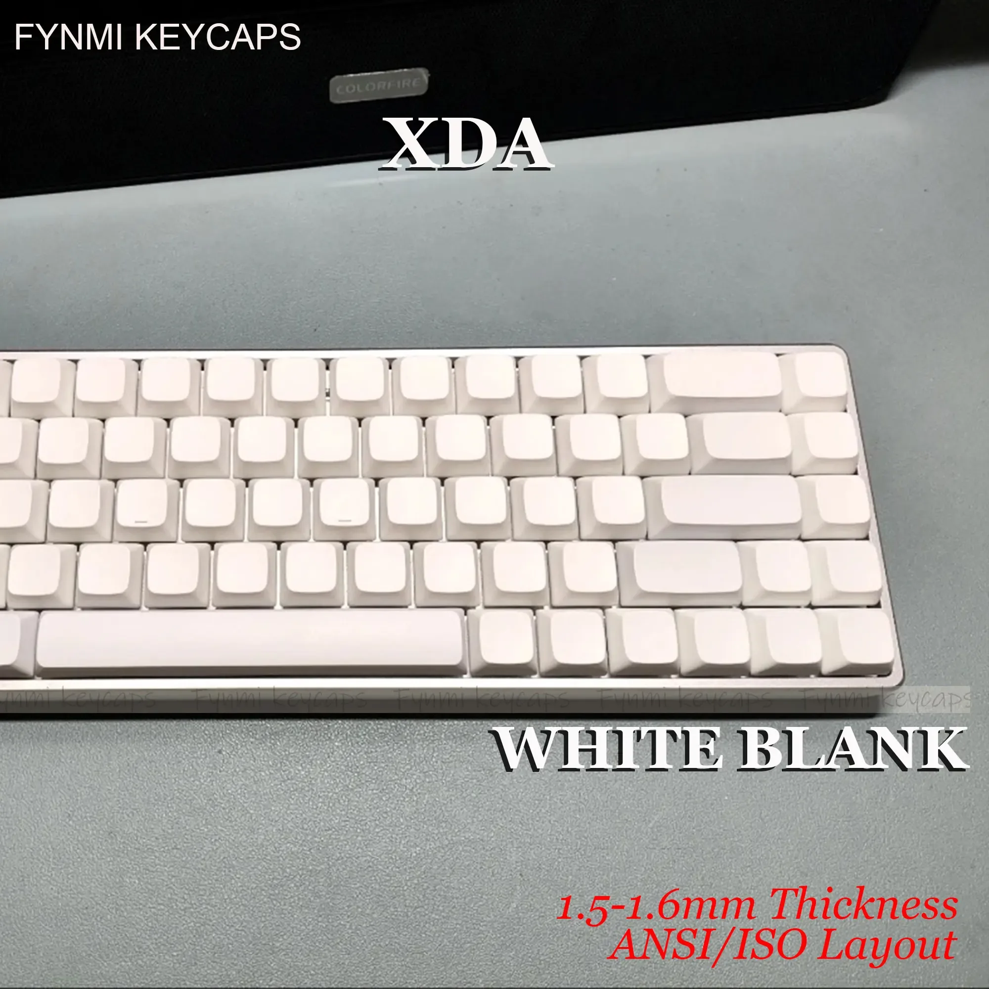 Fynmi - Set de touches PBT XDA blanches vierges (ANSI/ISO) - 61 à 125 touches - Image 2