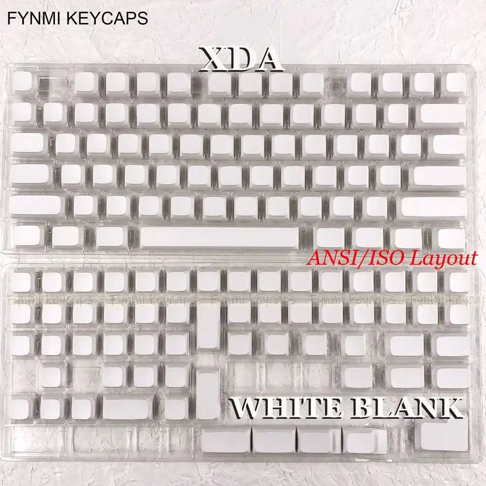 Fynmi - Set de touches PBT XDA blanches vierges (ANSI/ISO) - 61 à 125 touches - Image 6