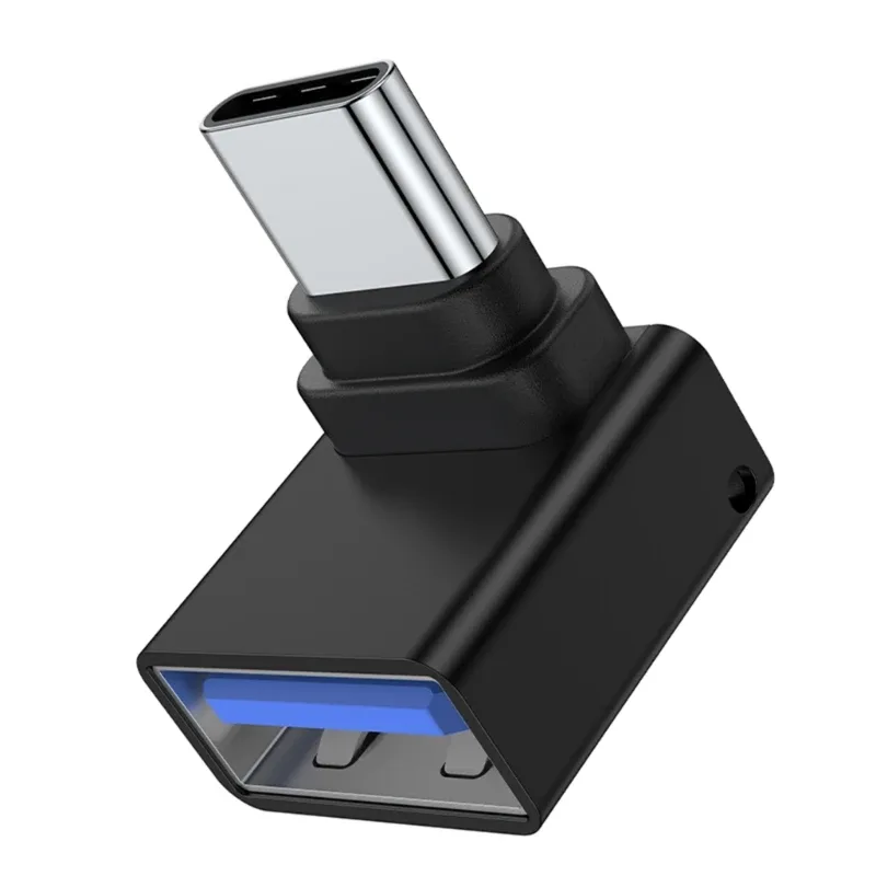 Adaptateur USB 3.0 femelle vers USB-C mâle, coudé à 90°, compatible OTG slide 7