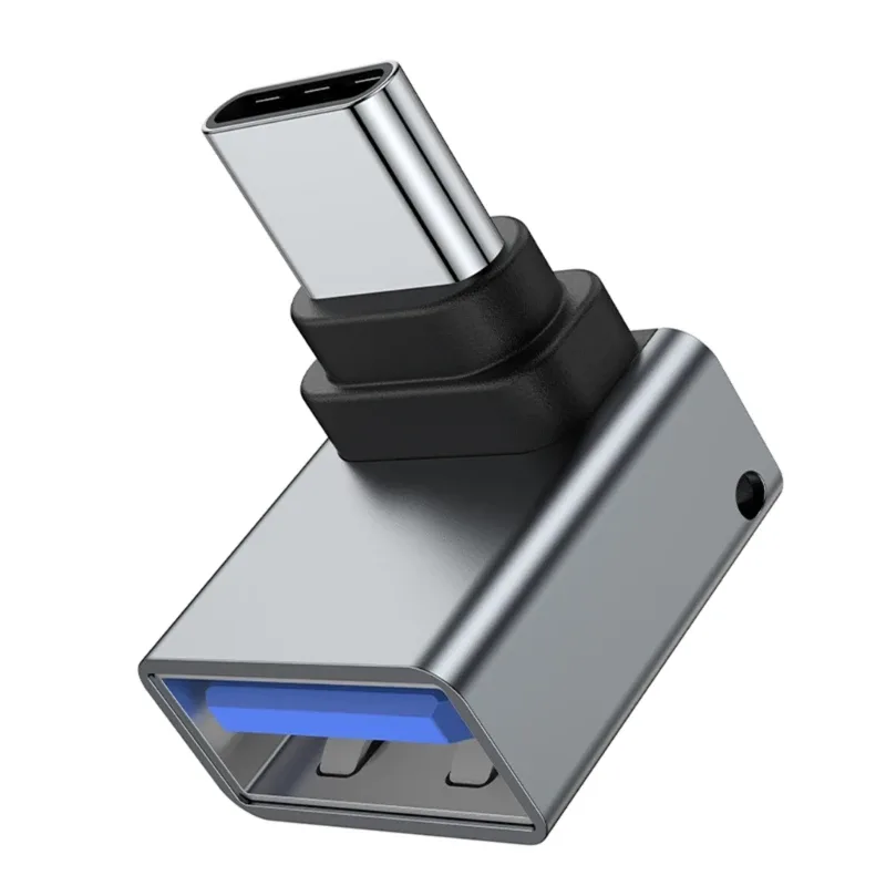Adaptateur USB 3.0 femelle vers USB-C mâle, coudé à 90°, compatible OTG slide 6