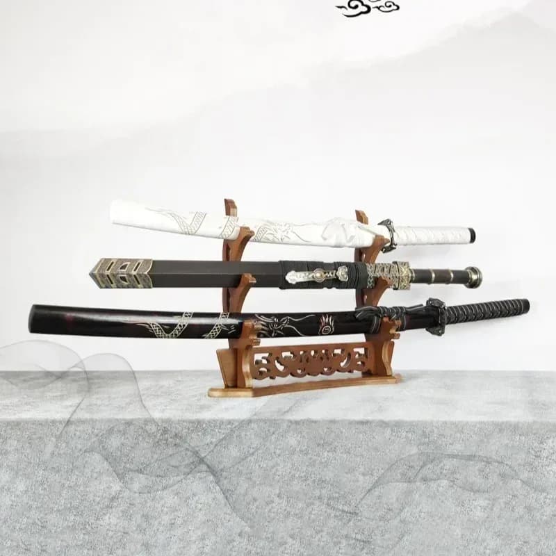 Support de Katana en Bois avec Motif Dragon - Présentoir pour Épée Demon Slayer slide 2