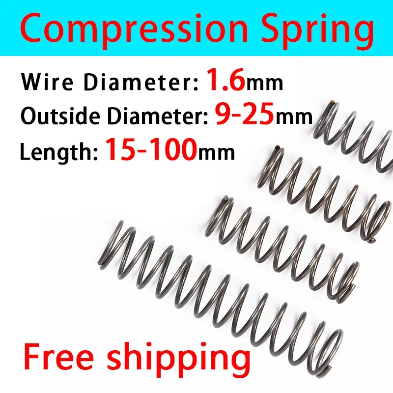 Ressort de compression - Fil 1,6 mm - Diamètre extérieur 9-25 mm - Image 1