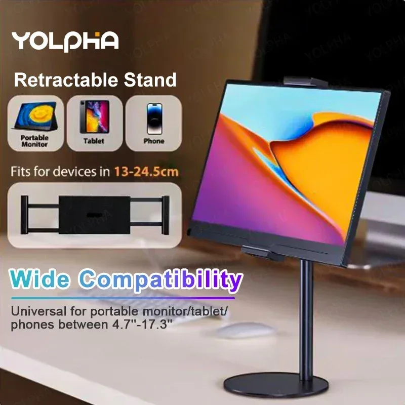 Support universel réglable pour tablette et smartphone avec base ronde - Image 1