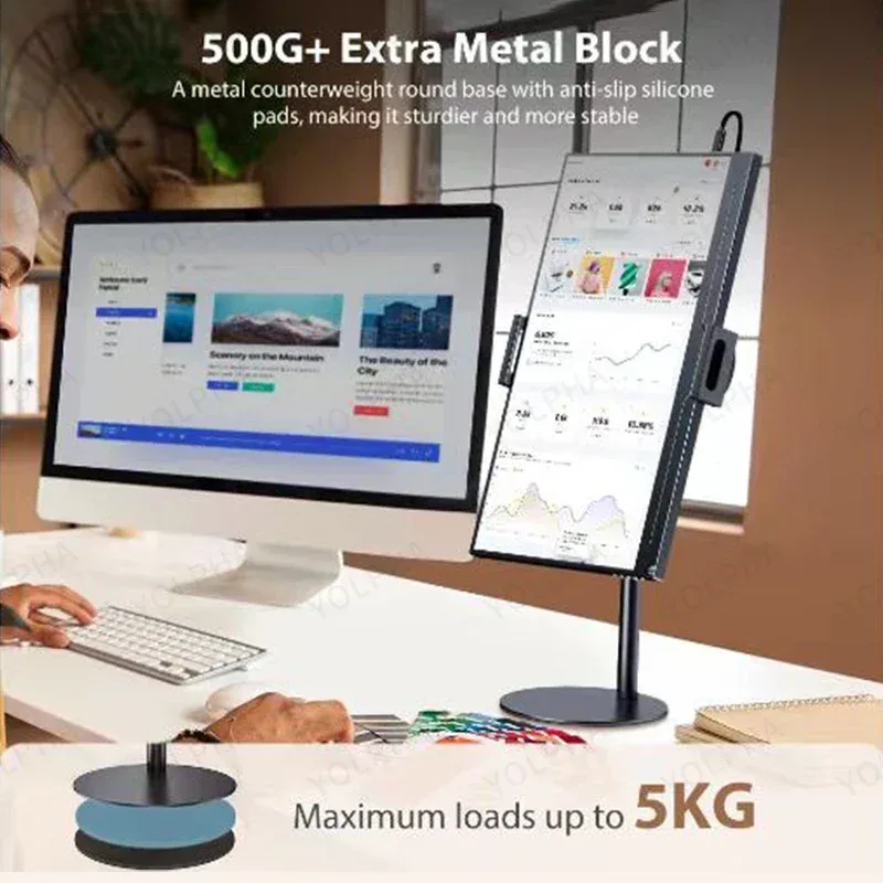 Support universel réglable pour tablette et smartphone avec base ronde - Image 4