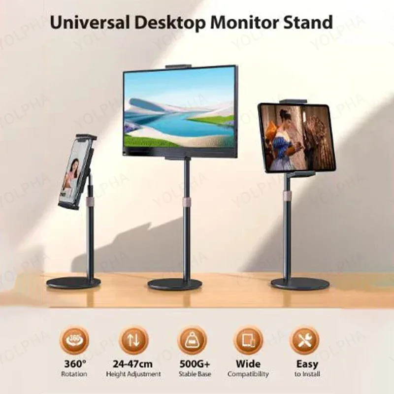 Support universel réglable pour tablette et smartphone avec base ronde - Image 2