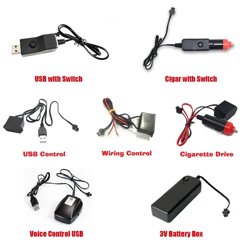 Bande lumineuse LED néon flexible pour intérieur de voiture - Éclairage d'ambiance USB slide 2