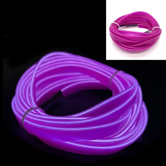 Bande lumineuse LED néon flexible pour intérieur de voiture - Éclairage d'ambiance USB slide 21