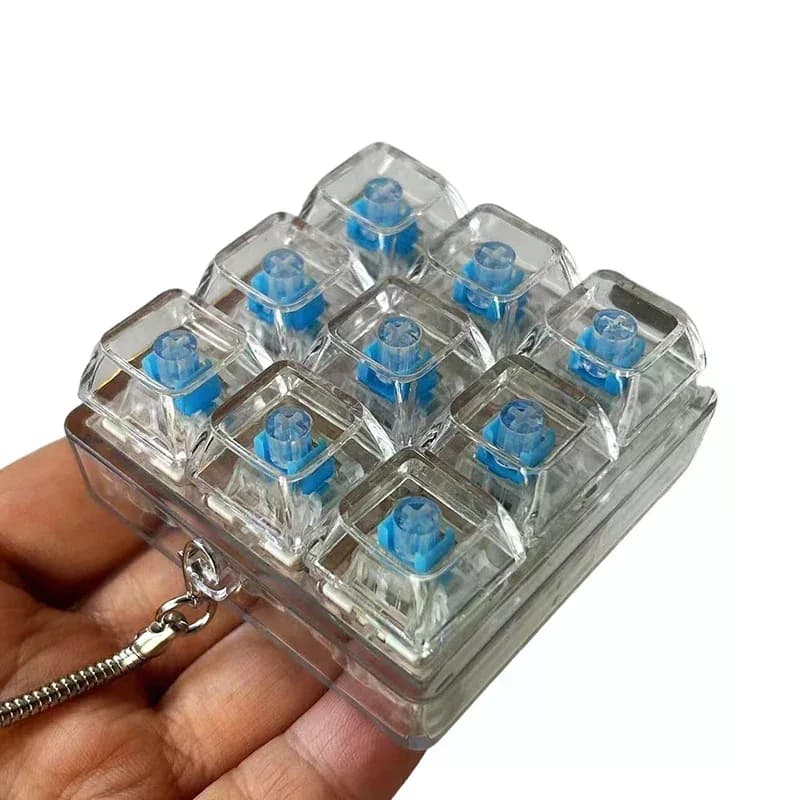 Testeur de switches pour clavier mécanique (4/9 touches) - Porte-clés anti-stress à LED - Image 1