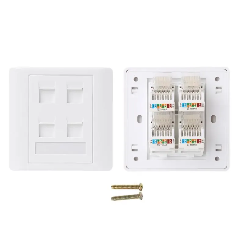 Plaque murale réseau RJ45 CAT5E - Type 86 - 1 à 6 ports - Image 5