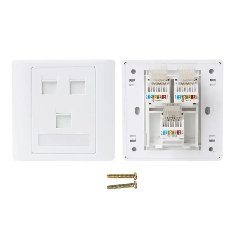 Plaque murale réseau RJ45 CAT5E - Type 86 - 1 à 6 ports - Image 4