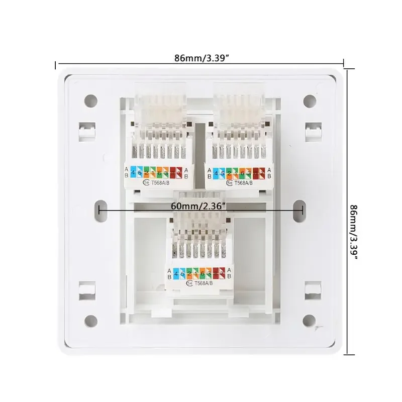 Plaque murale réseau RJ45 CAT5E - Type 86 - 1 à 6 ports - Image 6