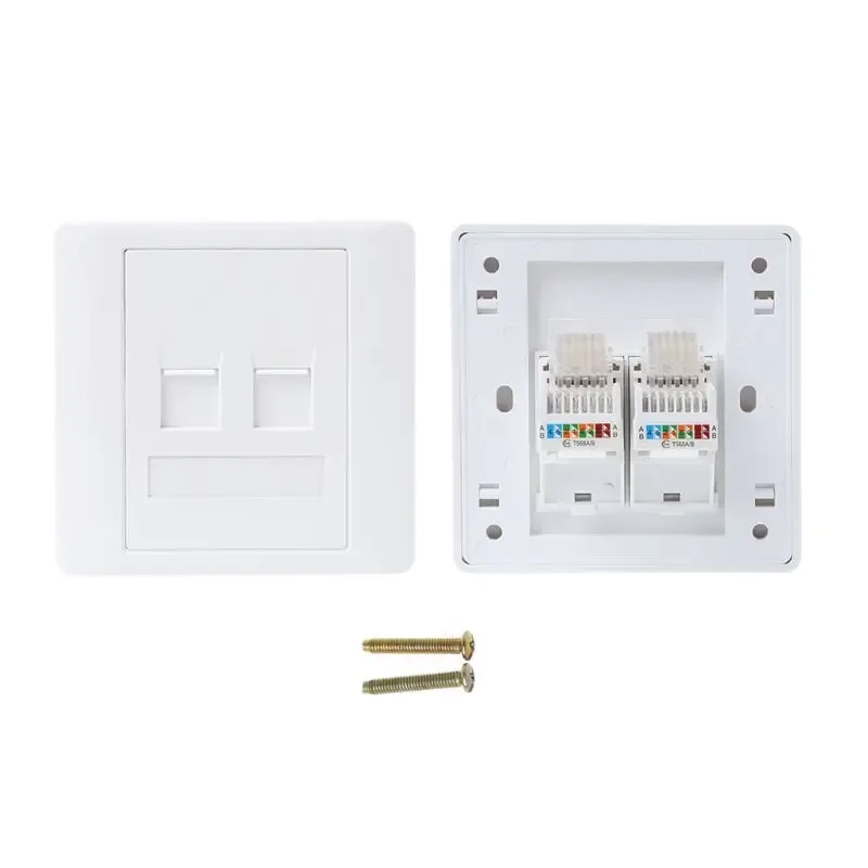 Plaque murale réseau RJ45 CAT5E - Type 86 - 1 à 6 ports - Image 3