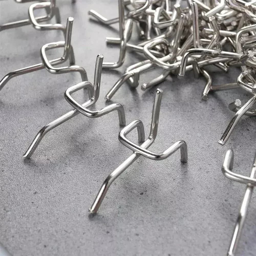 Lot de 50 crochets pour panneaux perforés en acier au carbone, 3,3 mm - Image 4