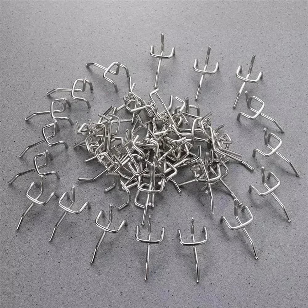 Lot de 50 crochets pour panneaux perforés en acier au carbone, 3,3 mm - Image 2
