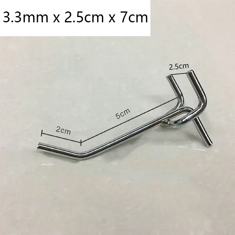 Lot de 50 crochets pour panneaux perforés en acier au carbone, 3,3 mm slide 8