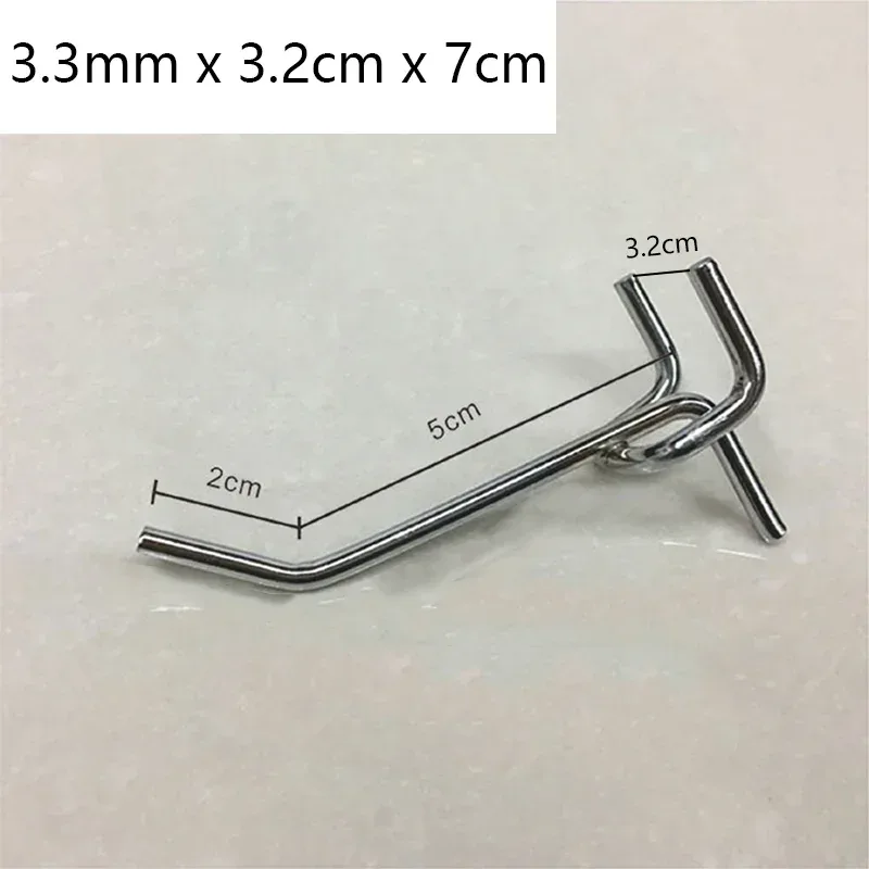 Lot de 50 crochets pour panneaux perforés en acier au carbone, 3,3 mm slide 11