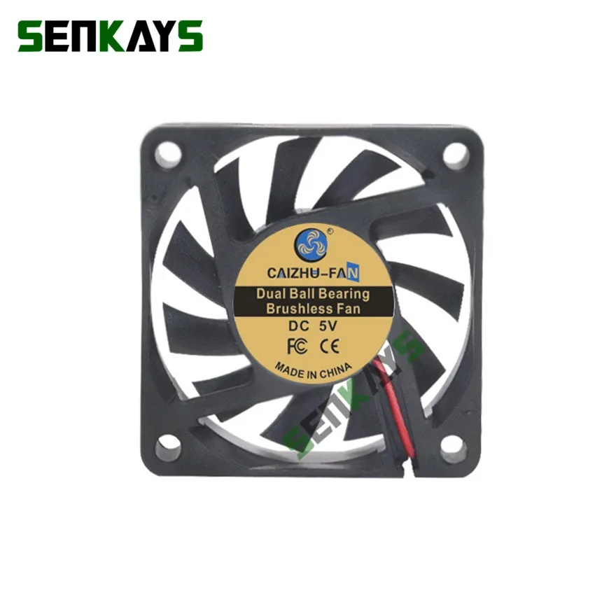 Ventilateur de refroidissement 60x60x10mm à double roulement à billes, 5V/12V/24V, connecteur XH2.54 2 broches - Image 1