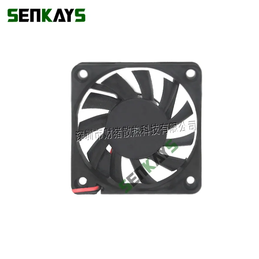 Ventilateur de refroidissement 60x60x10mm à double roulement à billes, 5V/12V/24V, connecteur XH2.54 2 broches - Image 2