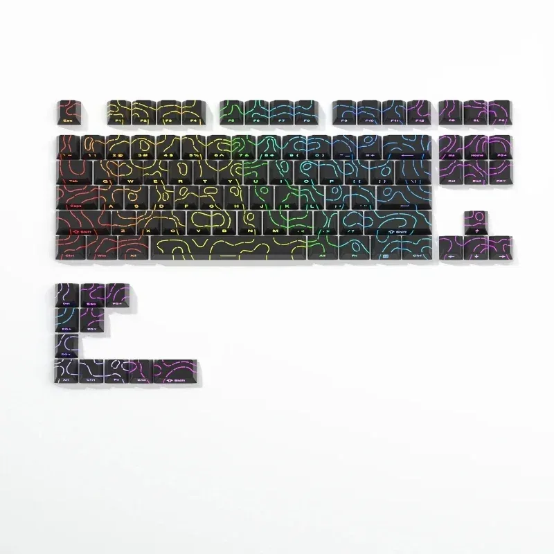 Keycaps PBT à dégradé et lettrage latéral transparent, profil Cherry, pour claviers mécaniques (60% à 100%) slide 17