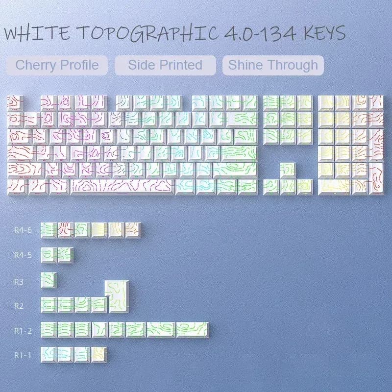 Keycaps PBT à dégradé et lettrage latéral transparent, profil Cherry, pour claviers mécaniques (60% à 100%) slide 14