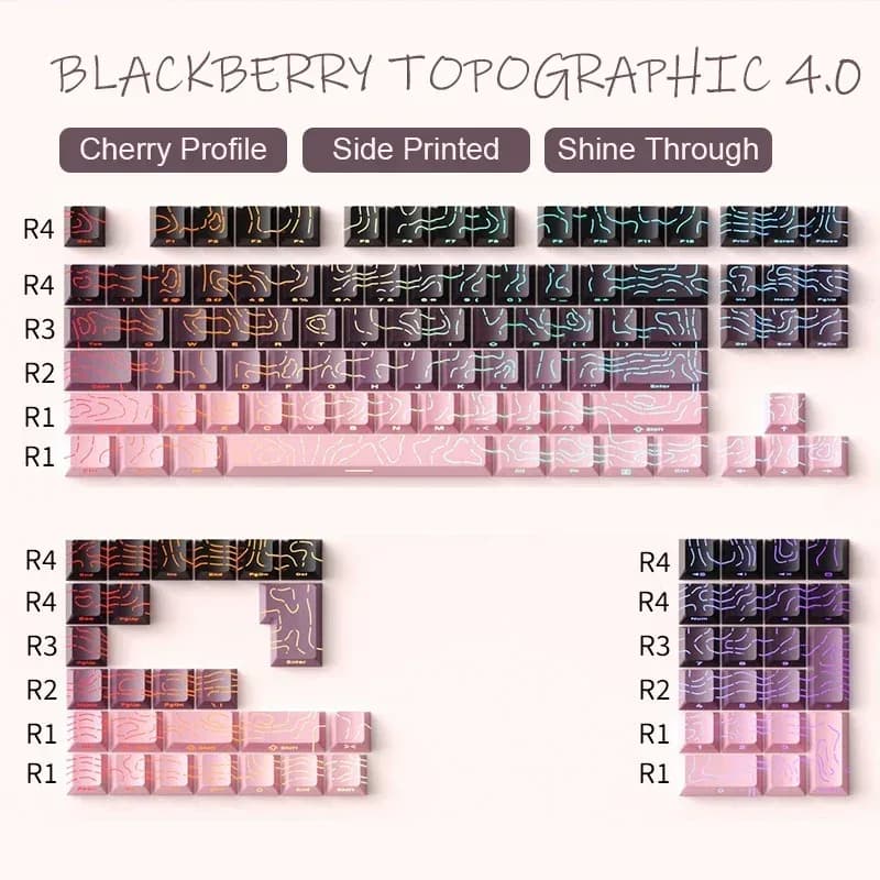 Keycaps PBT à dégradé et lettrage latéral transparent, profil Cherry, pour claviers mécaniques (60% à 100%) slide 10
