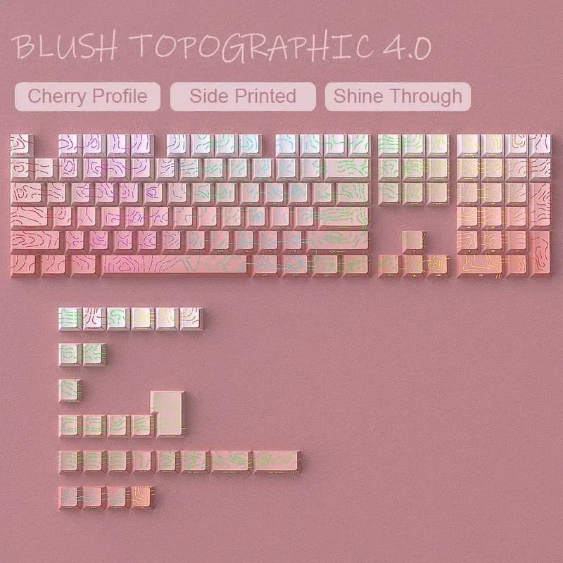 Keycaps PBT à dégradé et lettrage latéral transparent, profil Cherry, pour claviers mécaniques (60% à 100%) slide 13