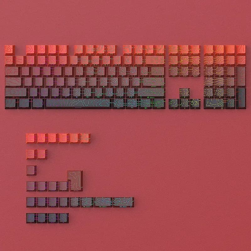 Keycaps PBT à dégradé et lettrage latéral transparent, profil Cherry, pour claviers mécaniques (60% à 100%) slide 11