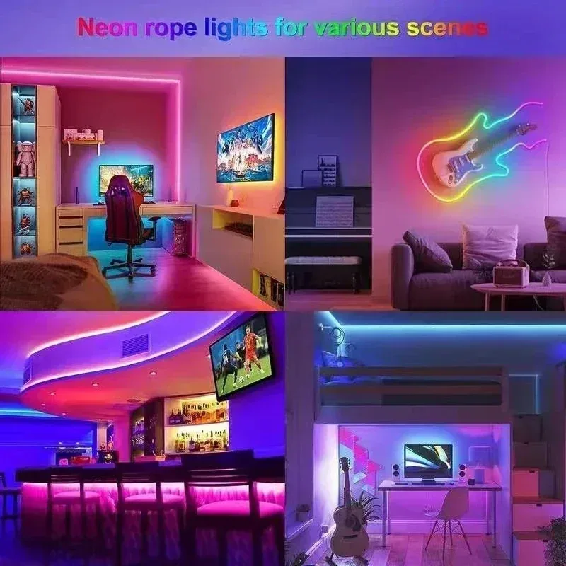 Ruban LED Néon Flexible RGBIC 5V USB - Contrôle Bluetooth et Synchronisation Musicale slide 6