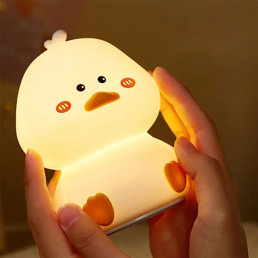 Veilleuse LED rechargeable en silicone - Canard mignon - Image 3