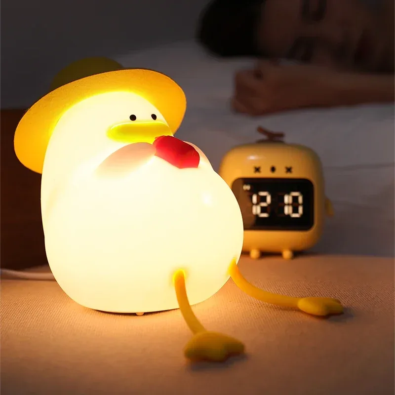 Veilleuse LED rechargeable en silicone - Canard mignon - Image 4