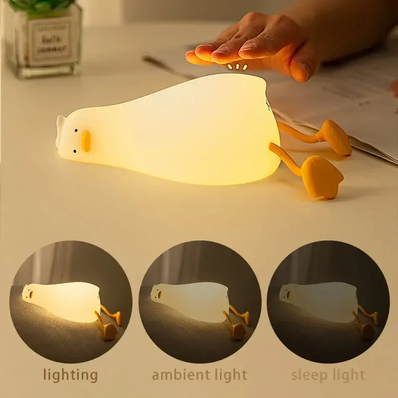 Veilleuse LED rechargeable en silicone - Canard mignon slide 9