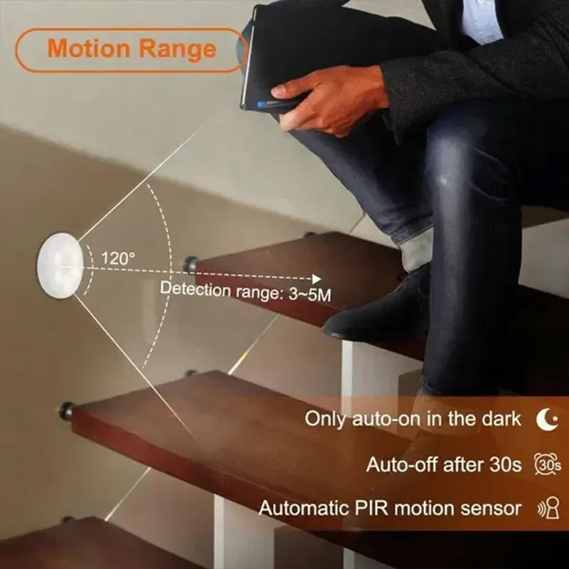 Lampe LED sans fil à détecteur de mouvement rechargeable - Image 4