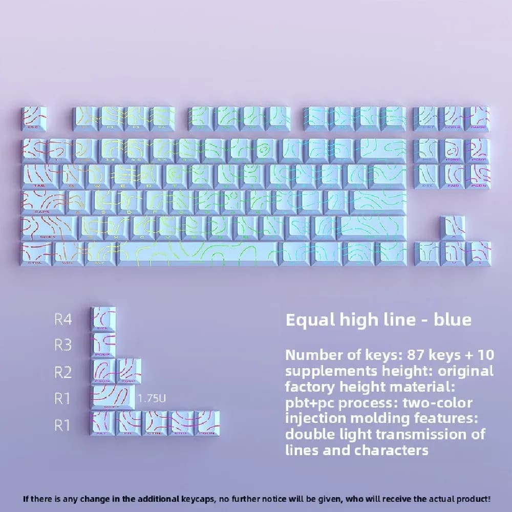Set de touches PBT Noir Topographique 4.0 - Profil Cherry - Double injection latérale RGB - Compatible switches Cherry MX slide 9