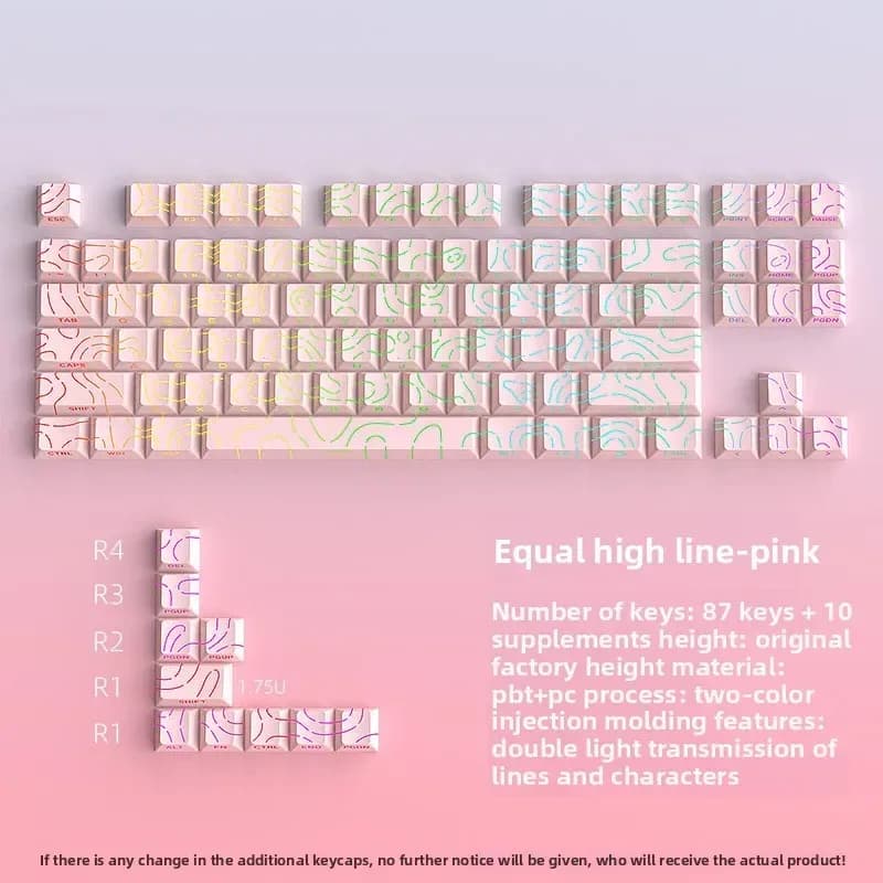 Set de touches PBT Noir Topographique 4.0 - Profil Cherry - Double injection latérale RGB - Compatible switches Cherry MX slide 10