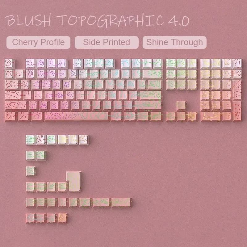 Set de touches PBT Noir Topographique 4.0 - Profil Cherry - Double injection latérale RGB - Compatible switches Cherry MX slide 26