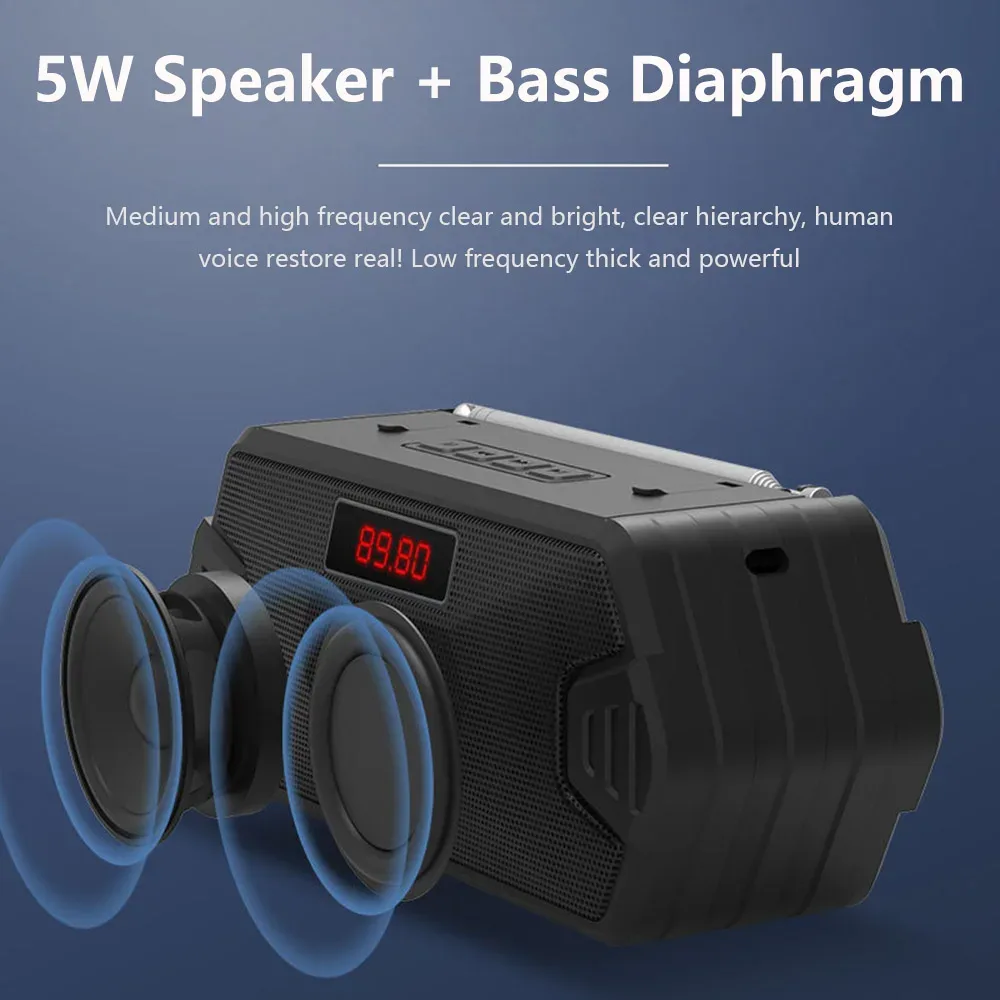 Enceinte Bluetooth portable avec radio FM, ports USB, Micro SD et AUX - Image 2
